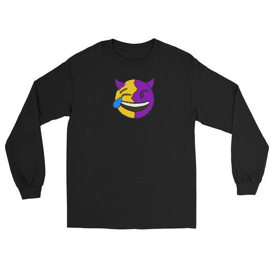 Half Devil Emoji - Long Sleeve Shirt